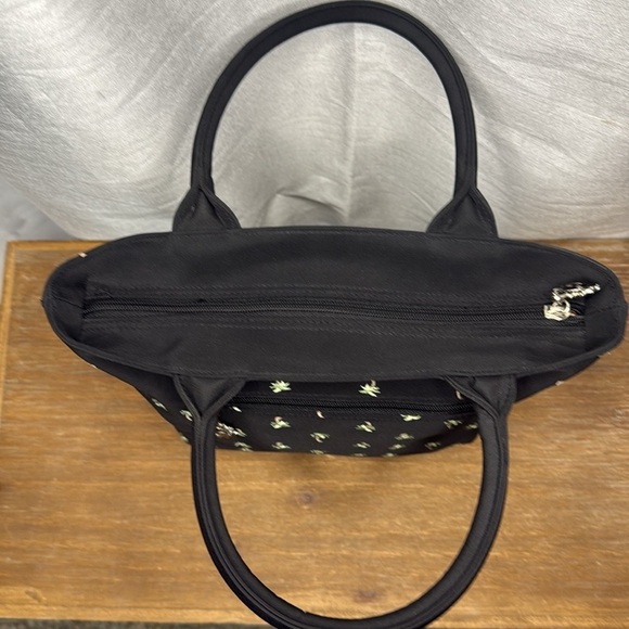 Sunny Hawaii Palm Tree Embroidery Black Small 8x5x8 Handbag - Picture 6 of 9